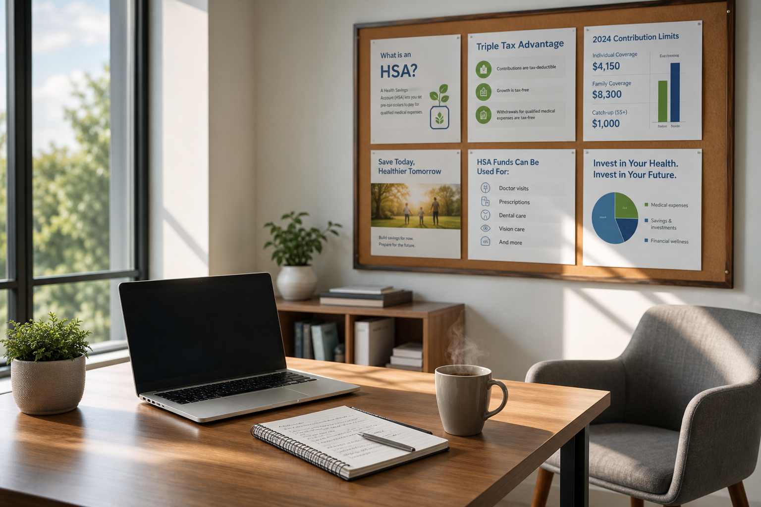 Office setting with HSA posters